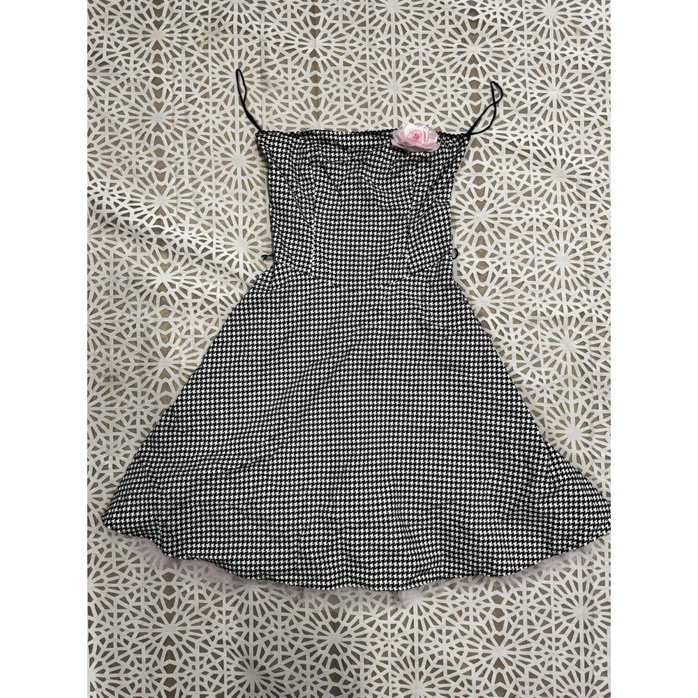 Houndstooth Goth, Dance, Punk Pink Tulle Lace Mini Dress Sz 9